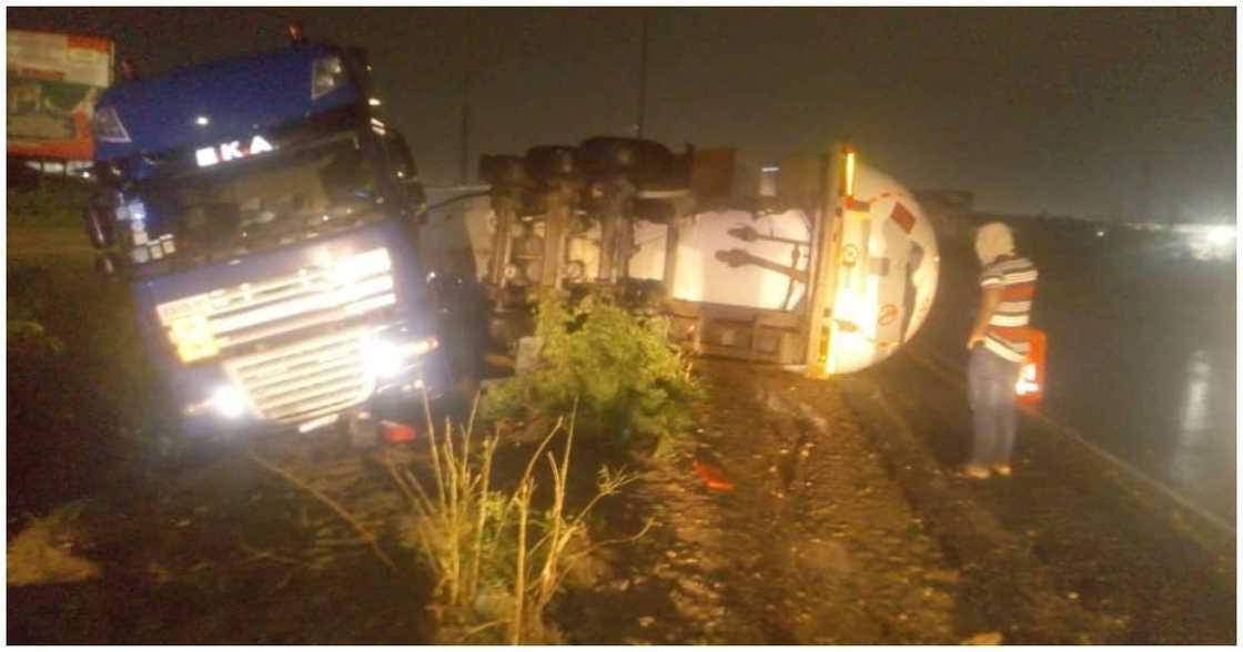 Crashed gas tanker Crashed gas tanker