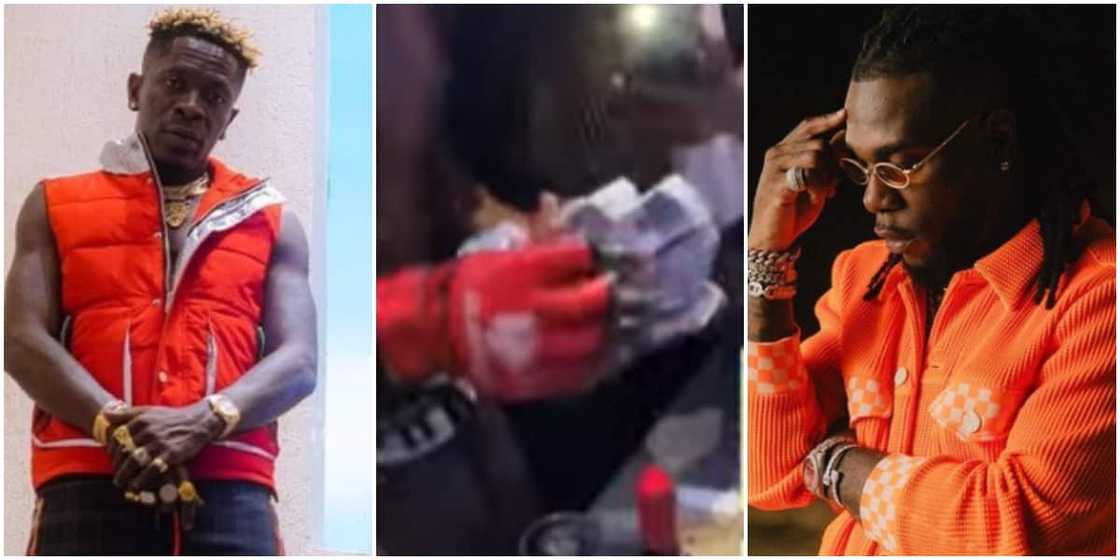Burna Boy watches boxing match with people Burna Boy watches boxing match with people