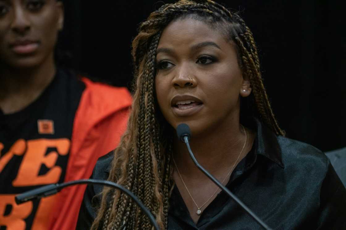 Cherelle Griner, pictured in July, 2022, said she has felt "every minute" of the seven months spent without Brittney Griner Cherelle Griner, pictured in July, 2022, said she has felt "every minute" of the seven months spent without Brittney Griner