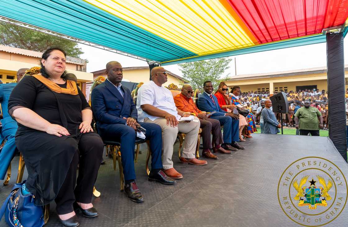 Adwoa Safo was seated close to the president on dais during the launch of the Dome-Kwabenya model school.