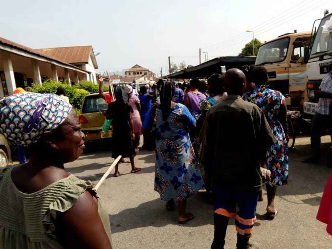 A group of people on the streets