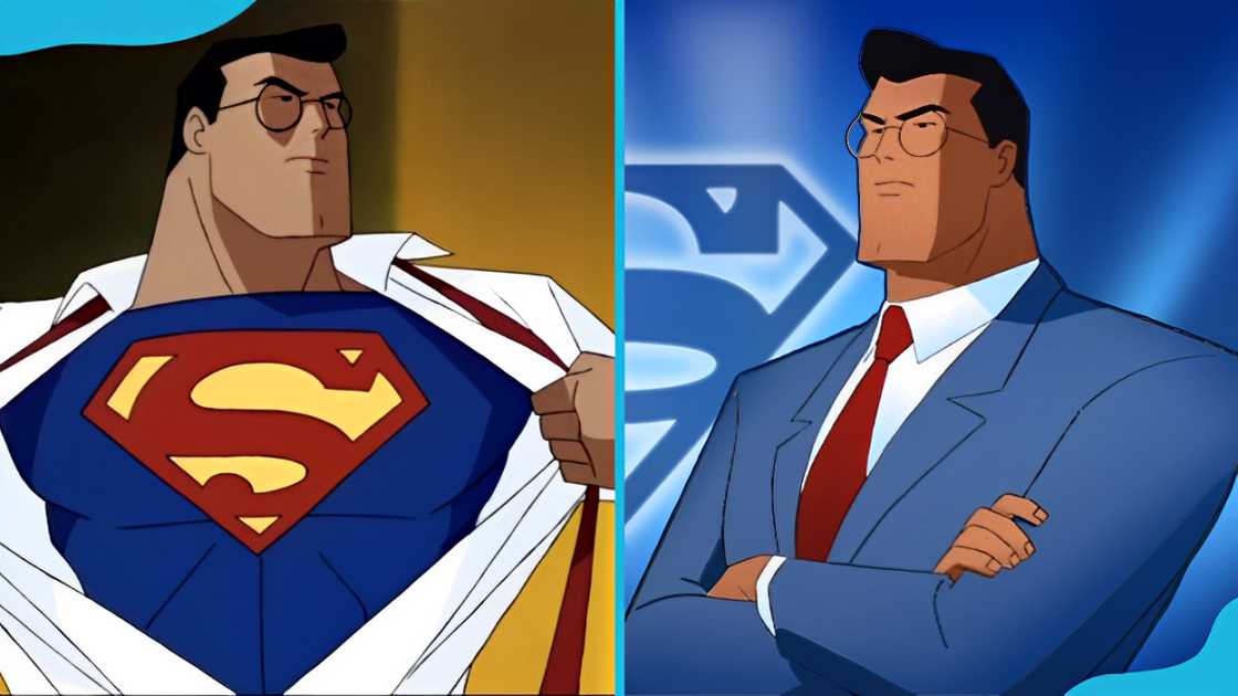 Clark Kent in a scene from Superman: The Animated series