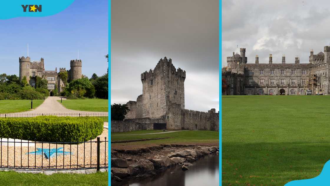 Malahide Castle (L), Ross Castle (M), and Kilkenny Castle (R) Malahide Castle (L), Ross Castle (M), and Kilkenny Castle (R)