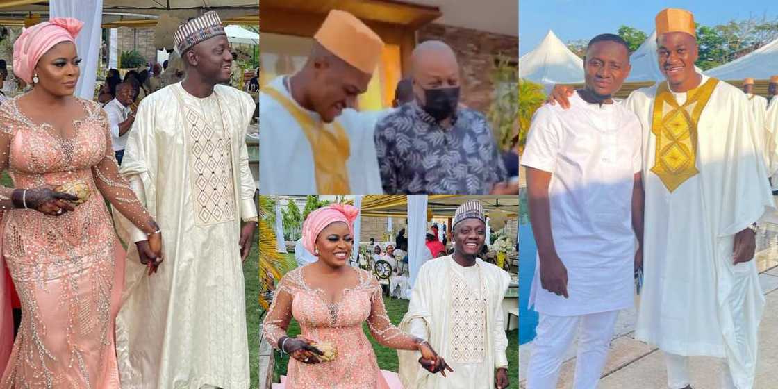 Mahama storms extravagant wedding as his brother's PA Rafiq Mahama marries, videos, photos emerge