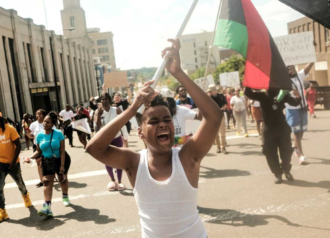Demonstrators gather outside Akron City Hall to protest the killing of 25 year old Black man Jayland Walker Demonstrators gather outside Akron City Hall to protest the killing of 25 year old Black man Jayland Walker