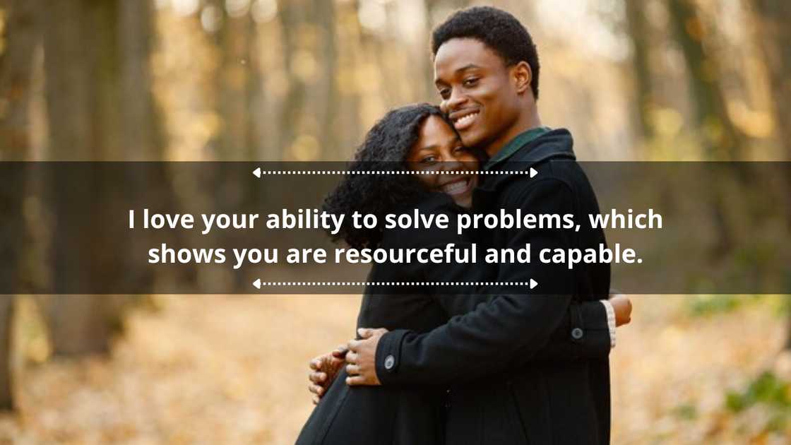 A man and his girlfriend hugging in autumn park A man and his girlfriend hugging in autumn park