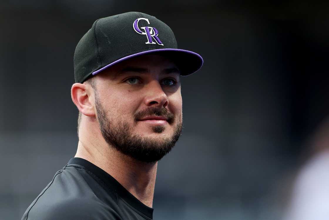 Kris Bryant of the Colorado Rockies looks on before the game against the New York Mets Kris Bryant of the Colorado Rockies looks on before the game against the New York Mets