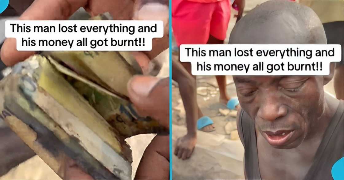 Kantamanto market, fire outbreak, stack of money, businessman, traders