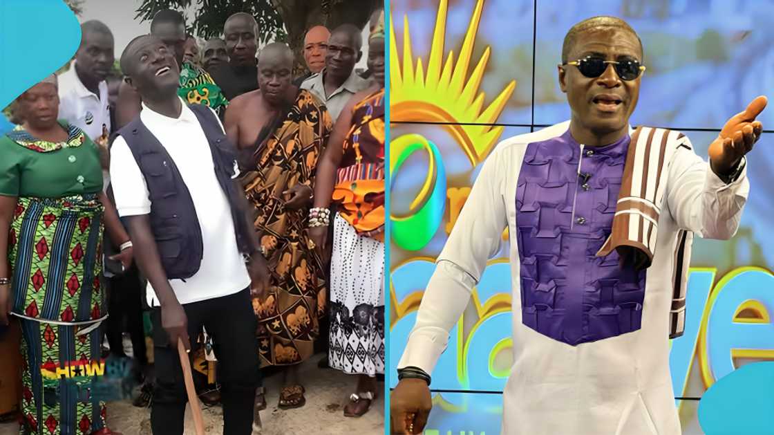 Captain Smart, Gomoa Tarkwa, community clinic, groundbreaking ceremony, healthcare access, Ghanaian media personality, construction project, community development, traditional leaders, Instagram video