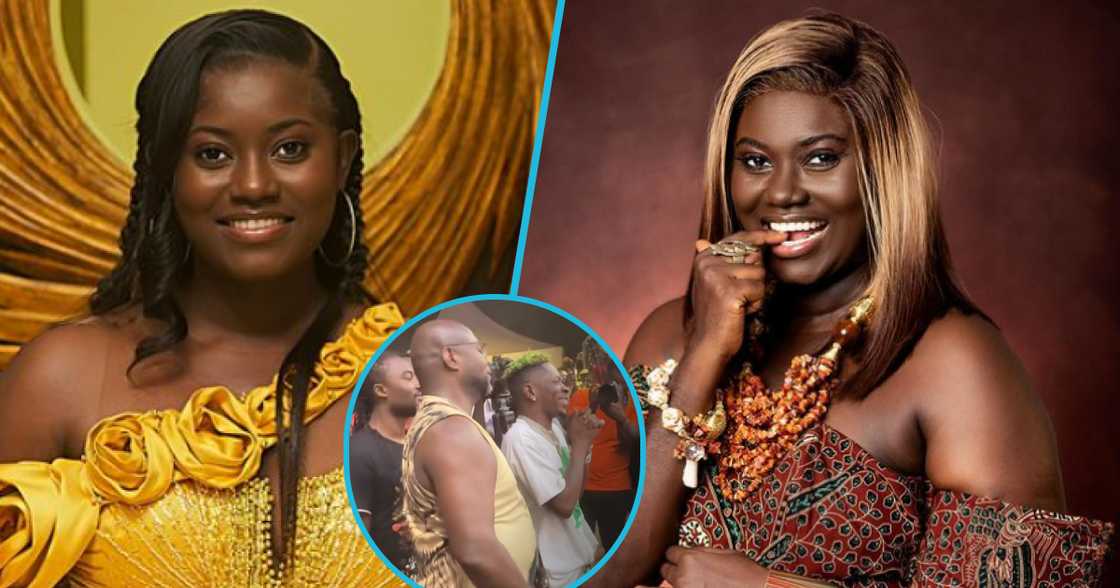 Photos of Afua Asantewaa and Shatta Wale. Photos of Afua Asantewaa and Shatta Wale.