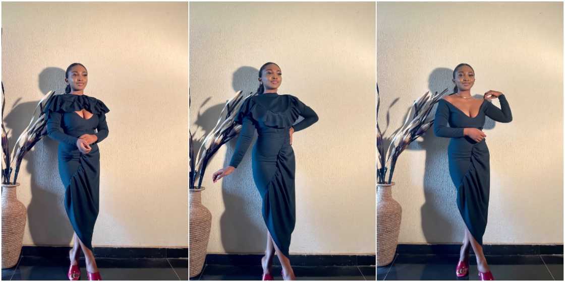 Talented Nigerian tailor makes adorable gown that can be worn in 3 different styles, cute photos go viral Talented Nigerian tailor makes adorable gown that can be worn in 3 different styles, cute photos go viral