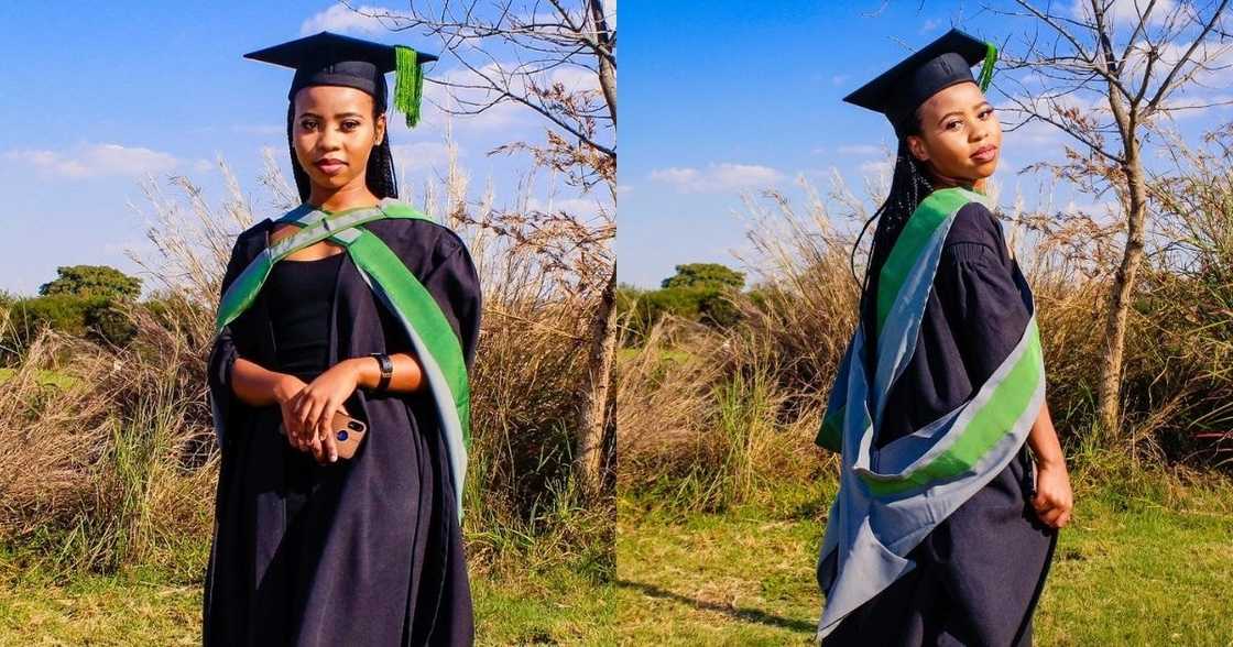 Lady, celebrates graduation, dedicates, mom. Export pls Lady, celebrates graduation, dedicates, mom. Export pls