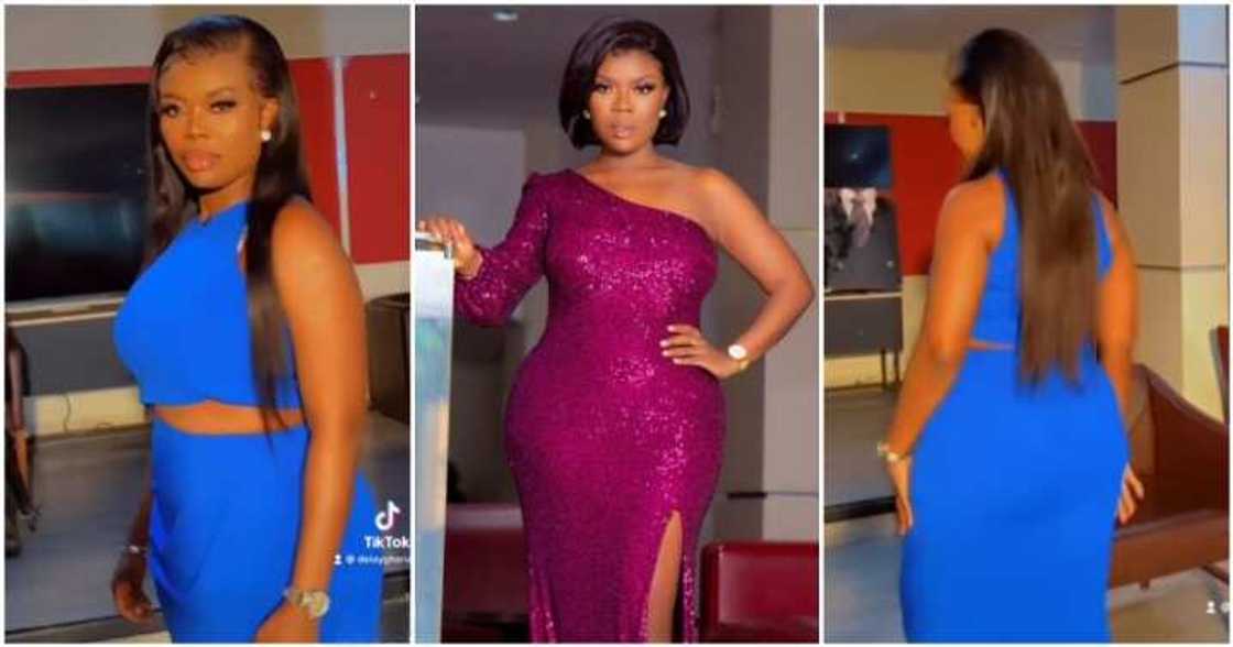 Delay flaunts curvy look.