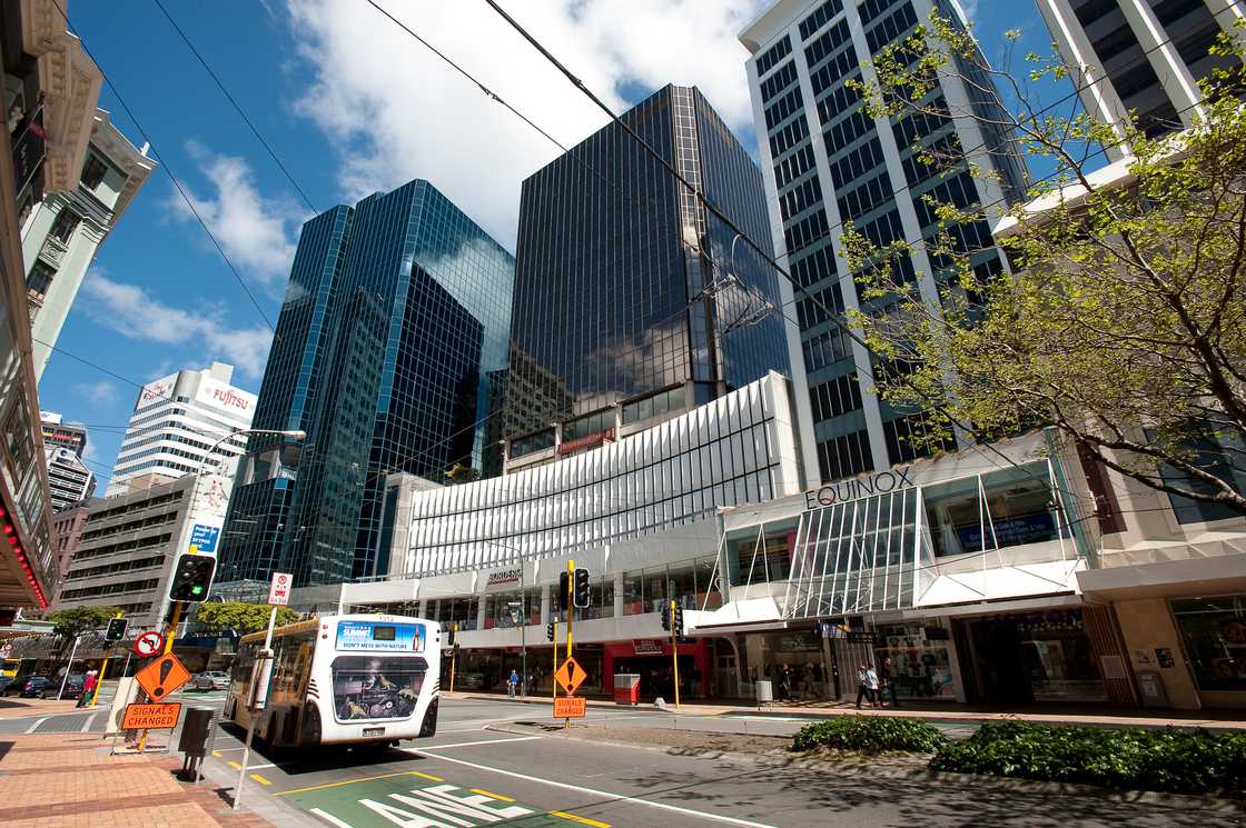 Lampton Quay in downtown Wellington Lampton Quay in downtown Wellington