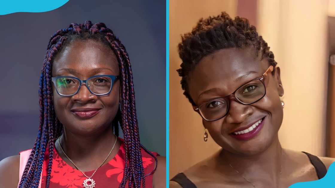 Nana Ama Agyemang Asante poses for a photo (L). She smiles for a selfie (R) Nana Ama Agyemang Asante poses for a photo (L). She smiles for a selfie (R)