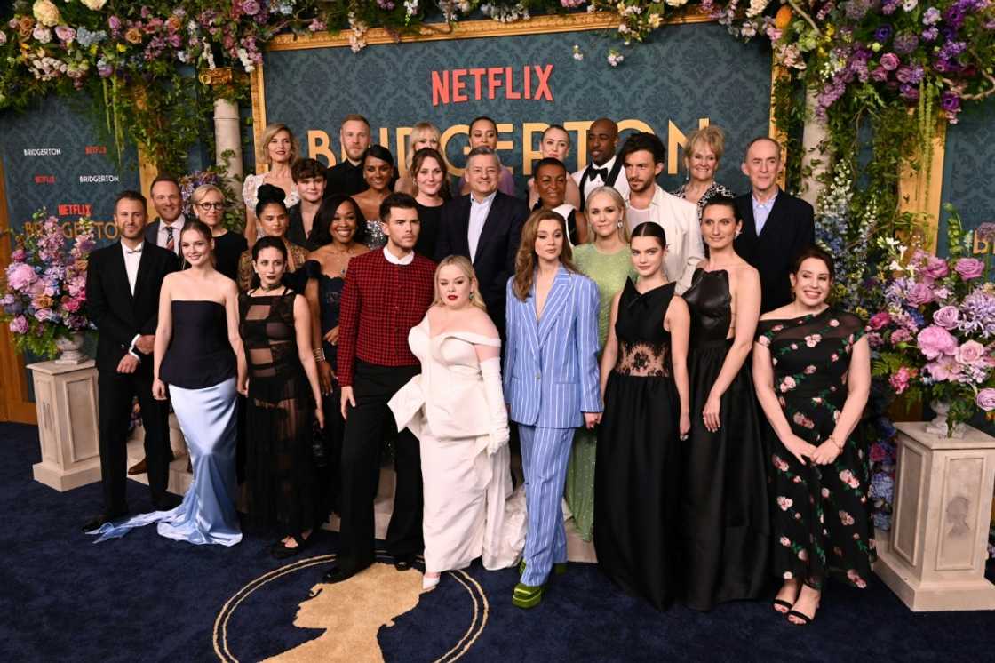 Crew and cast members attend the season 3 premiere "bridgerton," one of Netflix's most popular TV series