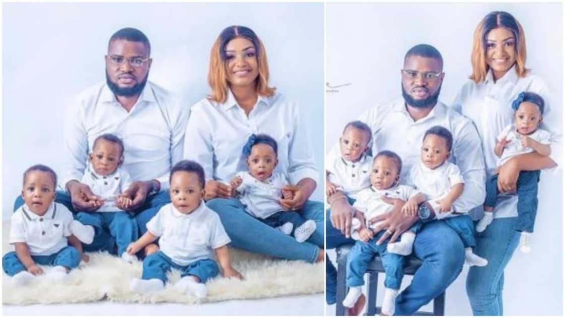 Amazing photos of parents with four children go viral, many ask how they cope Amazing photos of parents with four children go viral, many ask how they cope