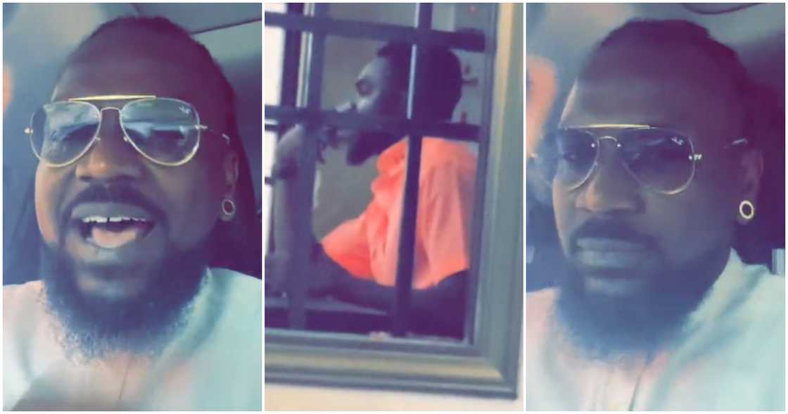 Samini and a gateman at Legon Samini and a gateman at Legon