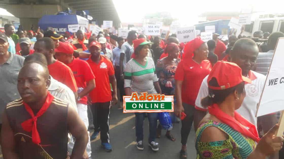 A group of people on demonstration