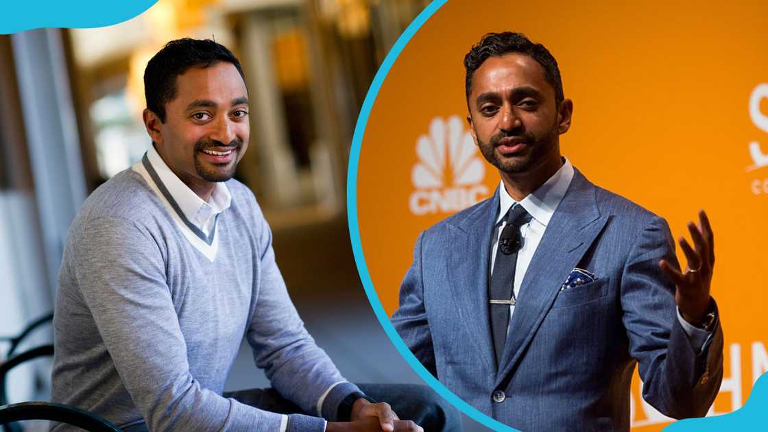 Chamath Palihapitiya poses during an interview (R) and (L) he speaks during the 21st annual Sohn Investment Conference. Chamath Palihapitiya poses during an interview (R) and (L) he speaks during the 21st annual Sohn Investment Conference.