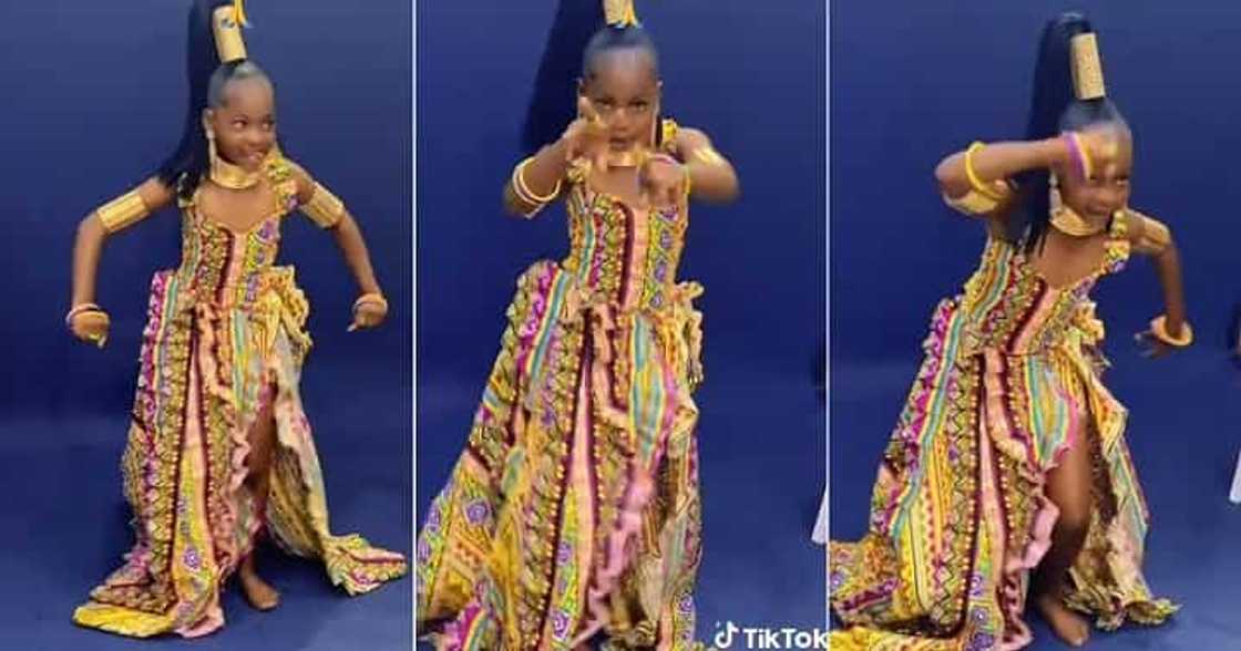 Little girl dances on her birthday