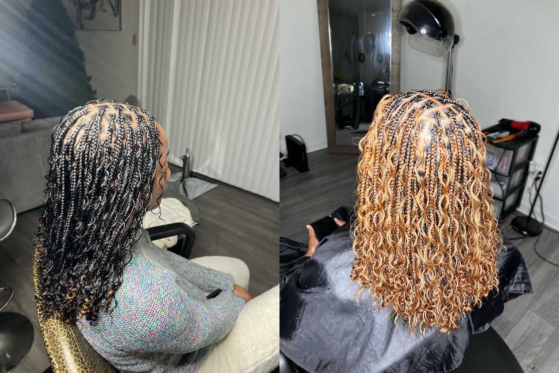 knotless braids with curls