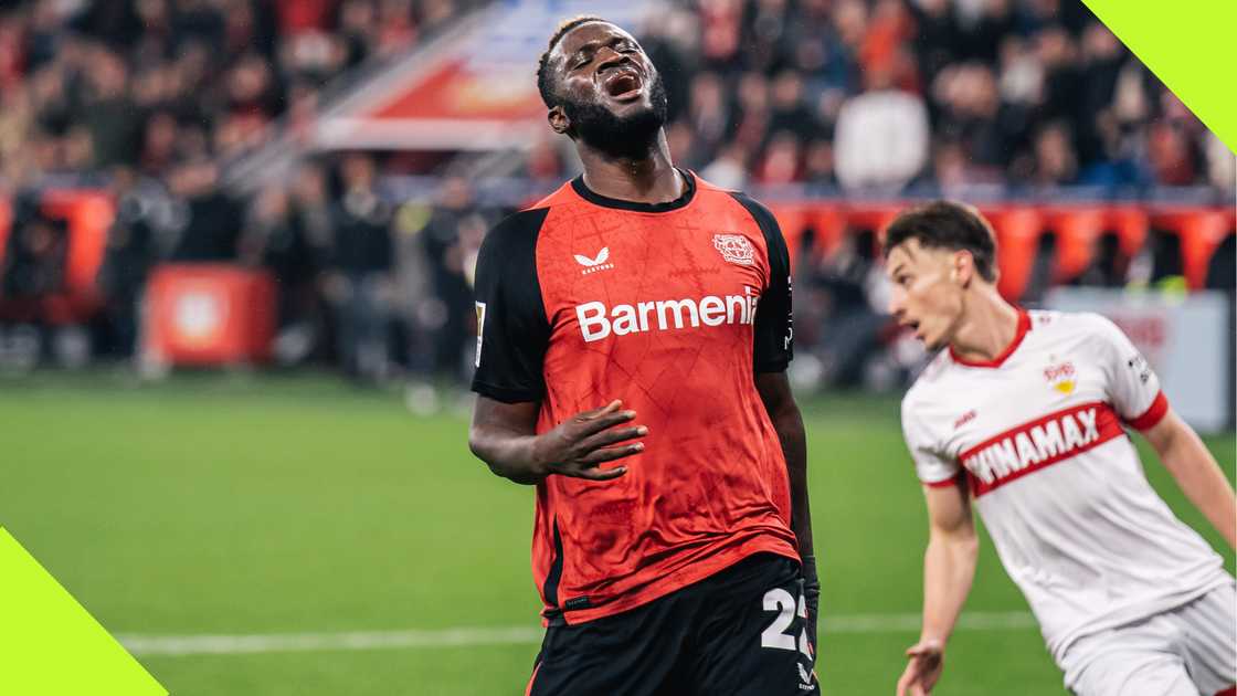 Victor Boniface, Bayer Leverkusen, VfB Stuttgart, Bay Arena, Leverkusen, Germany, Bundesliga. Victor Boniface, Bayer Leverkusen, VfB Stuttgart, Bay Arena, Leverkusen, Germany, Bundesliga.