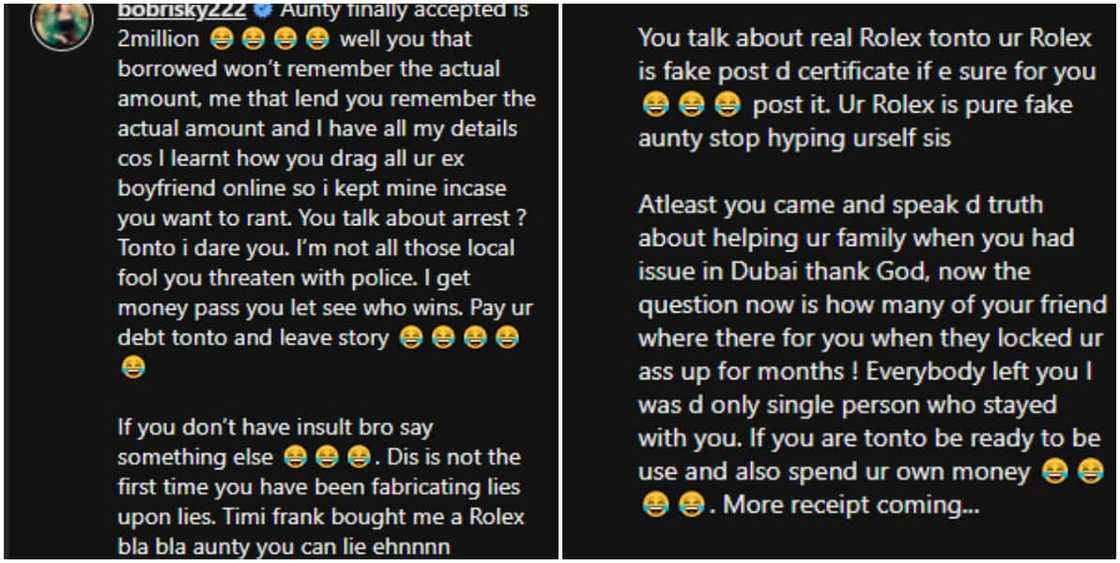 Bobrisky comes for Tonto Dikeh