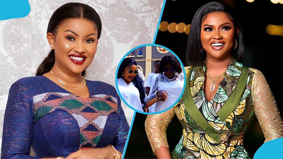 Nana Ama McBrown, Madam Philomina, Nana Ama McBrown grandmother, Nana Ama McBrown grandmother, 90th birthday celebration, Kumawood actress, Family gathering, Nana Ama McBrown TikTok, Nana Ama McBrown and grandmother