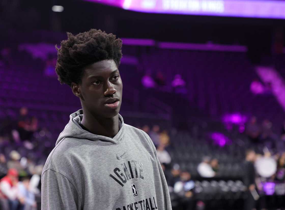 Sidy Cissoko of G League Ignite looks on before a game against the Stockton Kings