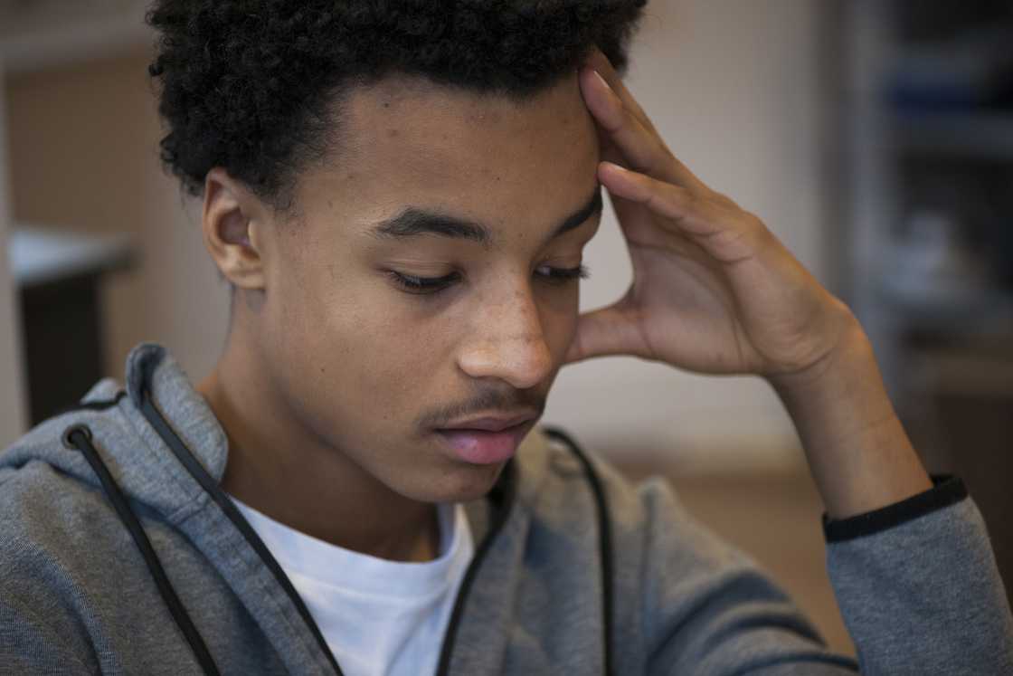 A stressed boy A stressed boy