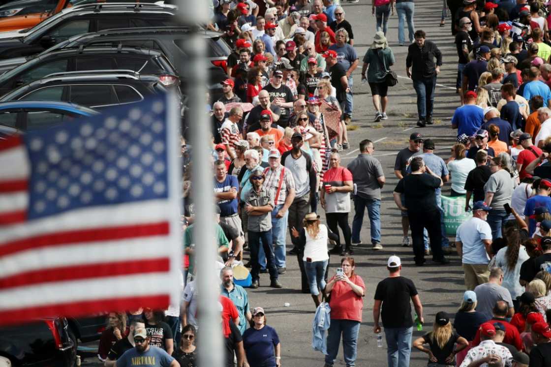 People gather to hear former president Donald Trump speak in September 2022 in Wilkes-Barre, Pennsylvania People gather to hear former president Donald Trump speak in September 2022 in Wilkes-Barre, Pennsylvania