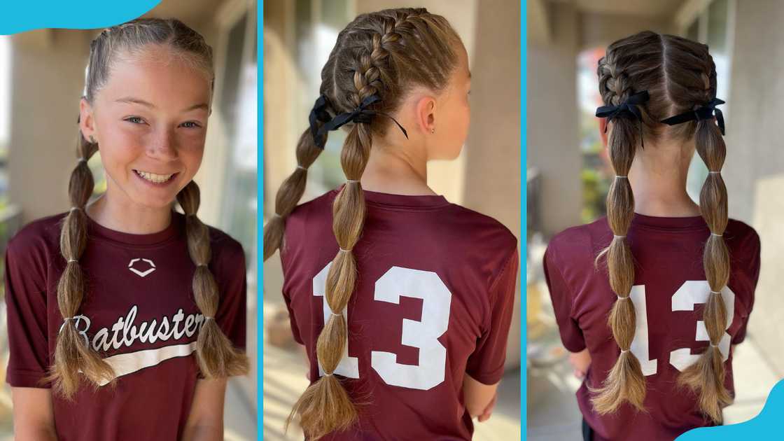 Bubble braided twin ponytails Bubble braided twin ponytails