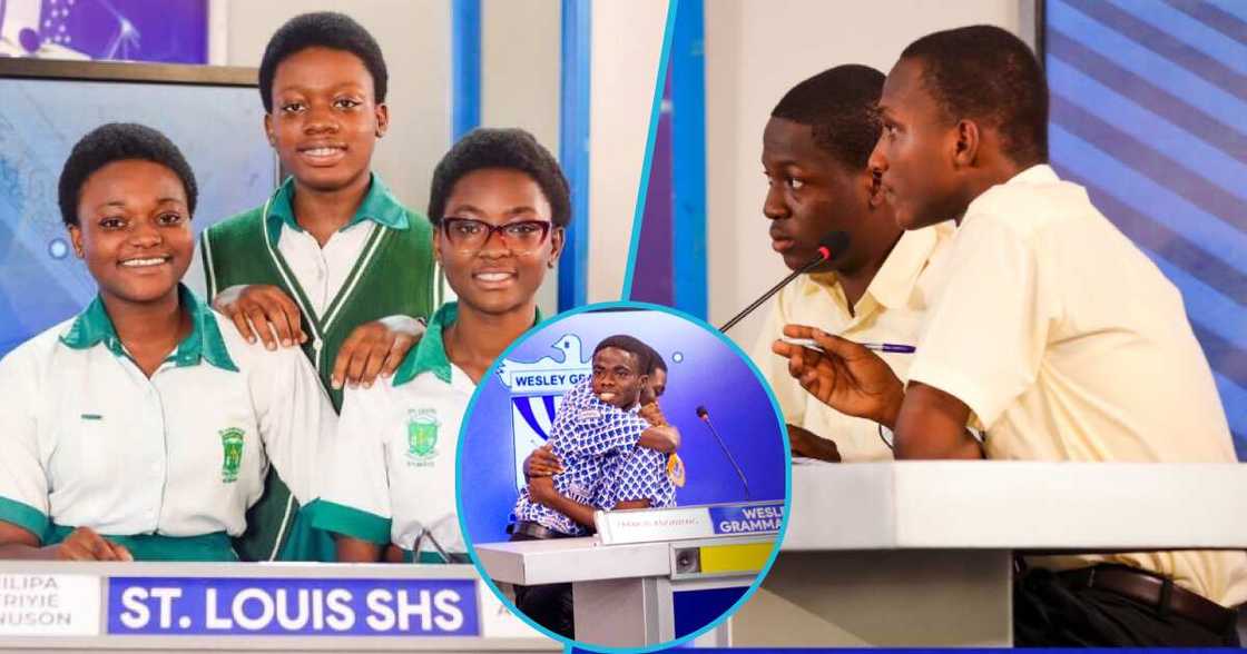 Photos of teams from St Louis SHS (L), Wesley Grammar (M), and Achimota School (R). Photos of teams from St Louis SHS (L), Wesley Grammar (M), and Achimota School (R).