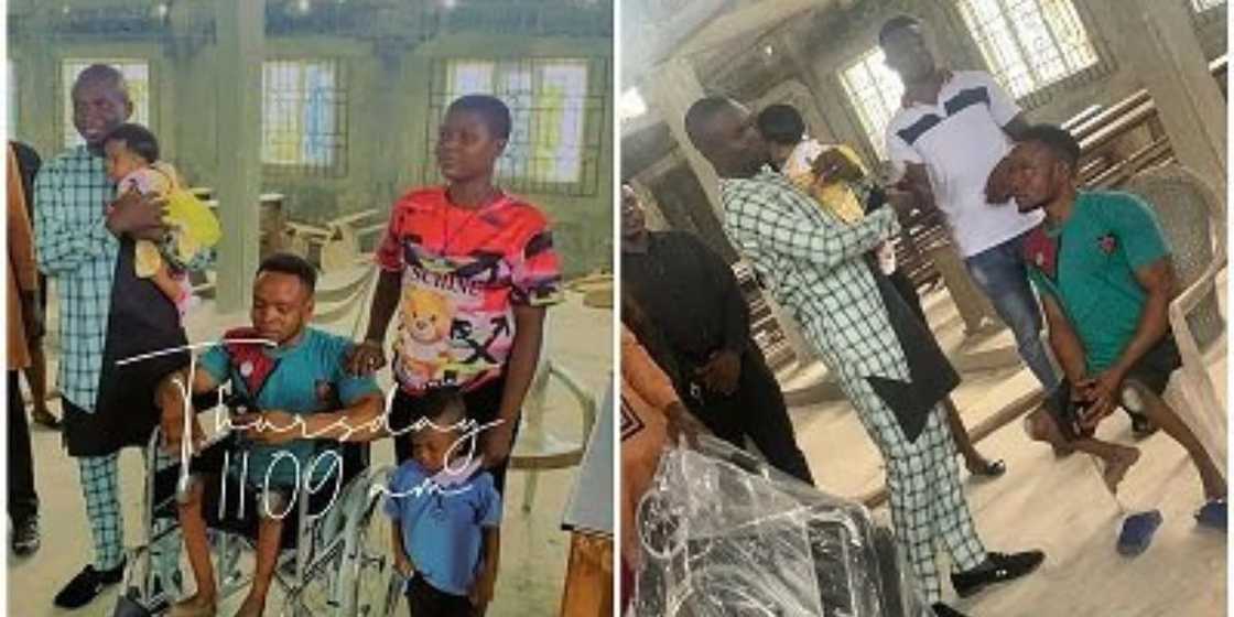 Physically-Challenged Man Who Danced Joyfully on His Child’s Dedication Gets a Wheelchair from Good Samaritan