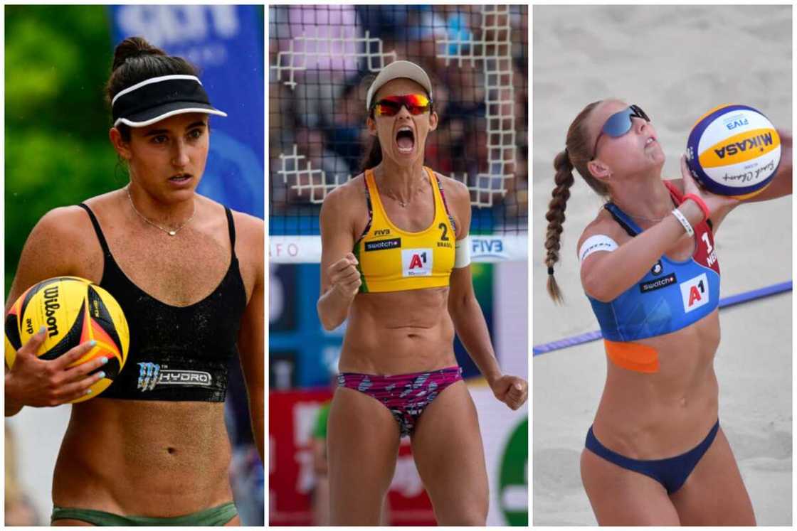 Female beach volleyball players