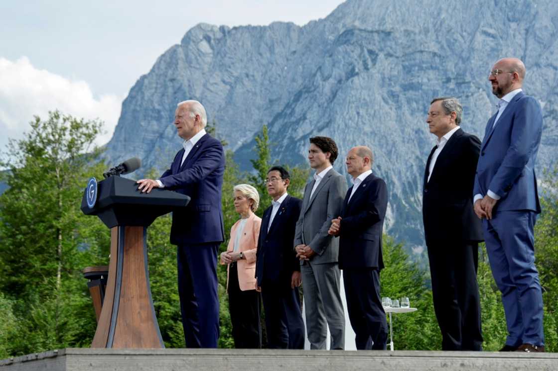 US President Joe Biden and other G7 leaders announced a bid to rival China with global infrastructure projects to poor countries US President Joe Biden and other G7 leaders announced a bid to rival China with global infrastructure projects to poor countries