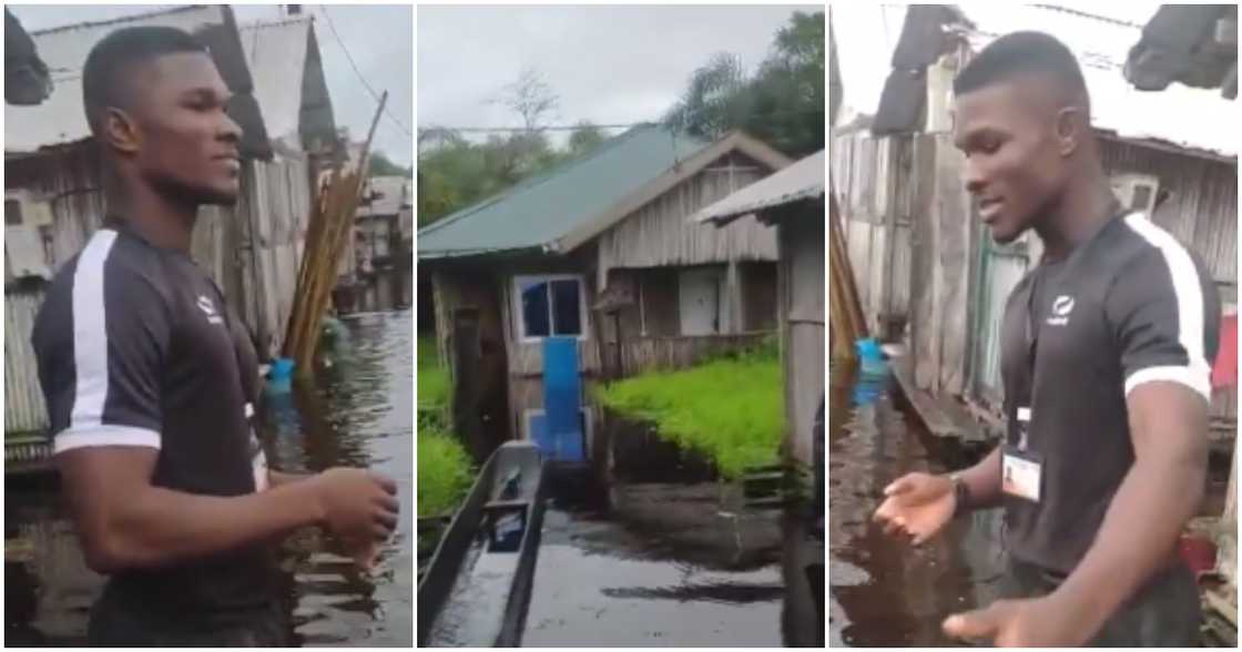 Photos of young man and flooded areas in Nzulezu. Photos of young man and flooded areas in Nzulezu.