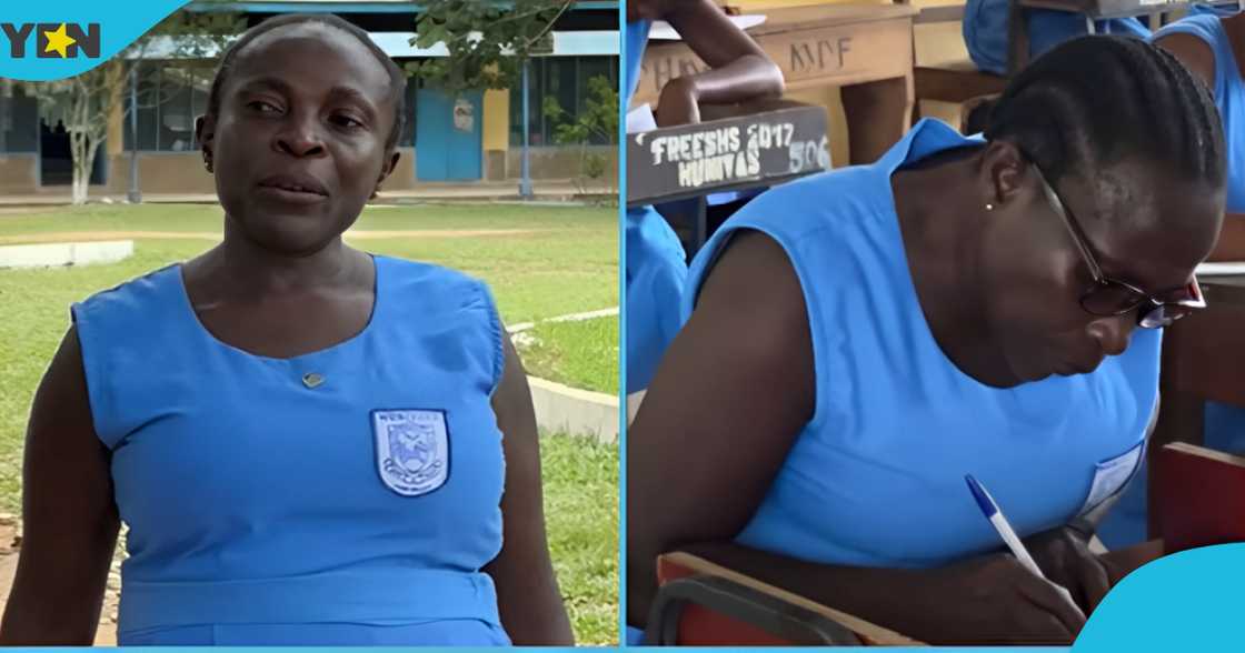 Photo of a Ghanaian woman, Constance Fati Blanskon, who began SHS 1 at the age of 55. Photo of a Ghanaian woman, Constance Fati Blanskon, who began SHS 1 at the age of 55.