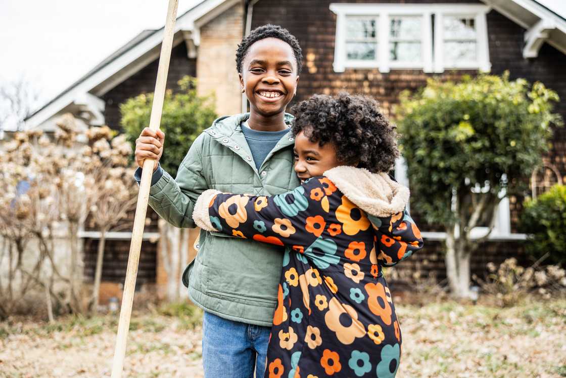 Two happy siblings Two happy siblings