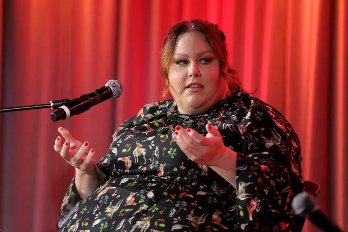 Chrissy Metz speaks onstage at Family Time with Chrissy Metz Chrissy Metz speaks onstage at Family Time with Chrissy Metz