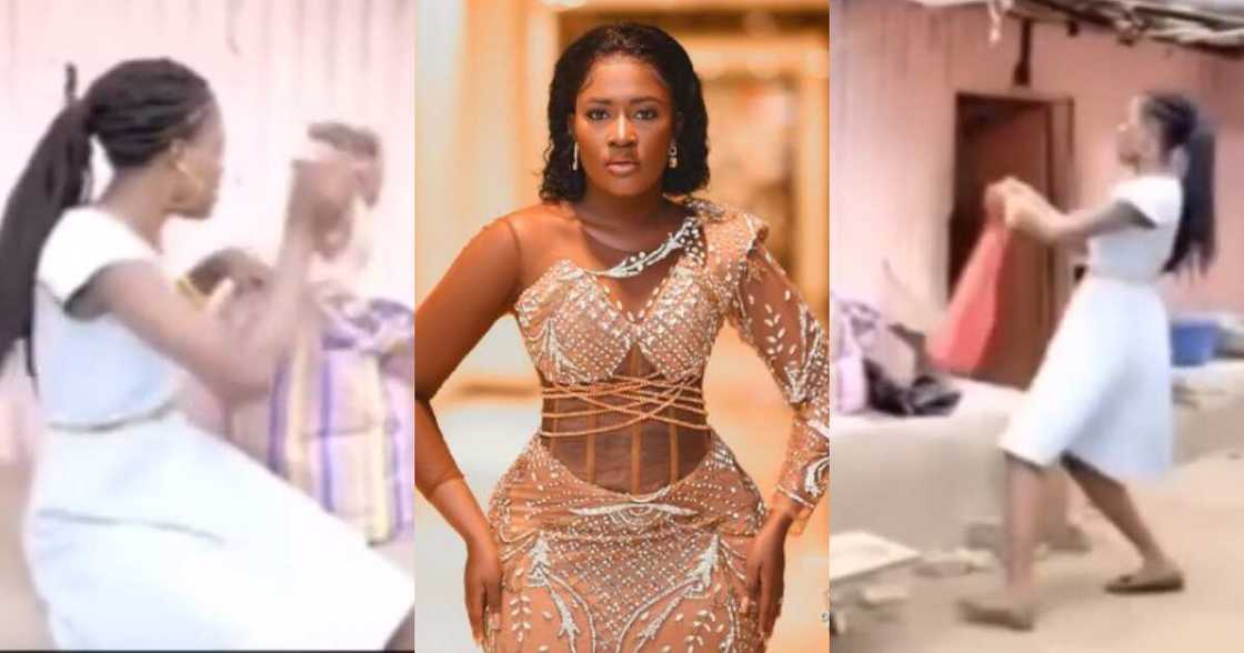 Video of Medikal’s wife Fella Makafui Acting as Village girl in YOLO Surfaces Online