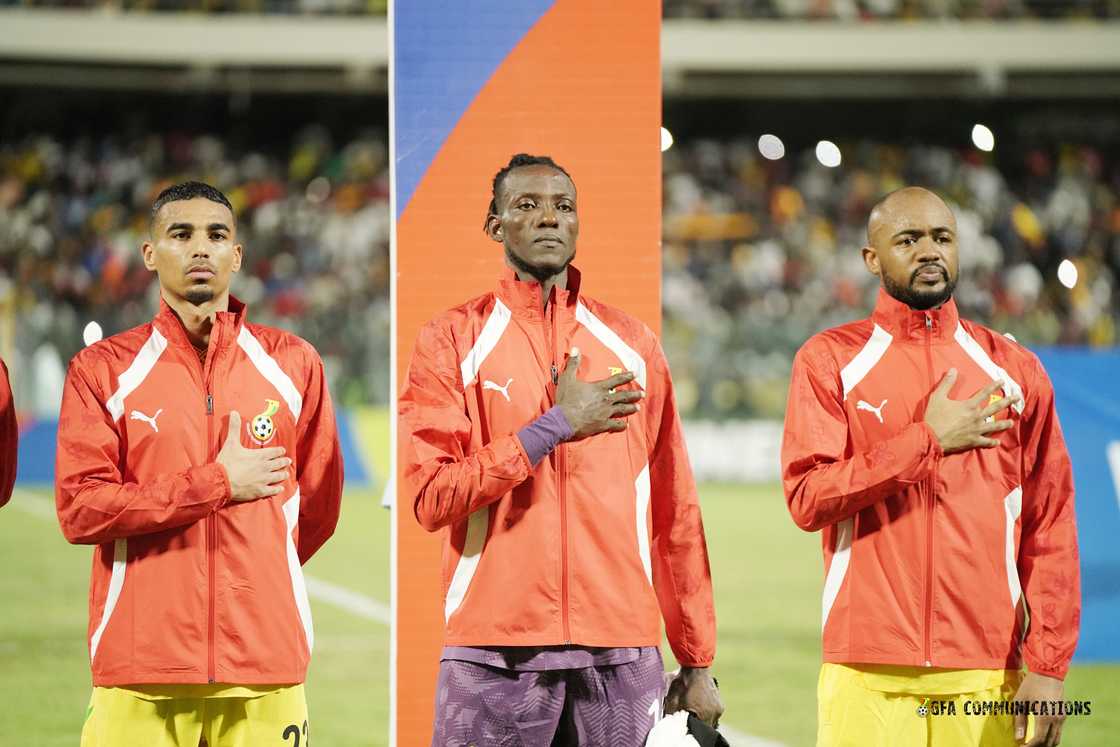 Hearts of Oak goalkeeper Benjamin Asare (middle) defied all odds to start for Black Stars against Chad as Ghana won 5-0 at Accra Sports Stadium on March 21, 2025 Hearts of Oak goalkeeper Benjamin Asare (middle) defied all odds to start for Black Stars against Chad as Ghana won 5-0 at Accra Sports Stadium on March 21, 2025