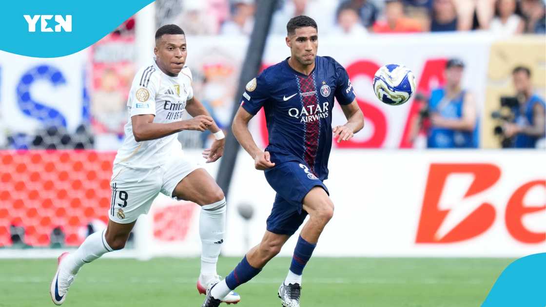 Kylian Mbappe, Achraf Hakimi, FIFA Club World Cup, Real Madrid, PSG. Kylian Mbappe, Achraf Hakimi, FIFA Club World Cup, Real Madrid, PSG.