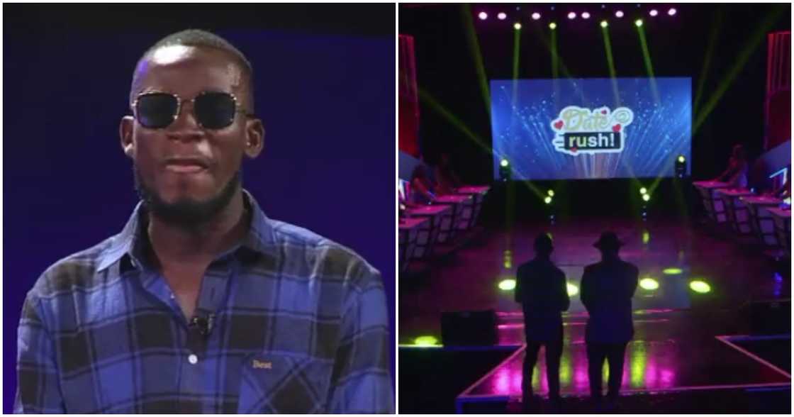 Photo of Date Rush contestant Akakpo and the ladies who turned off their rushes for him