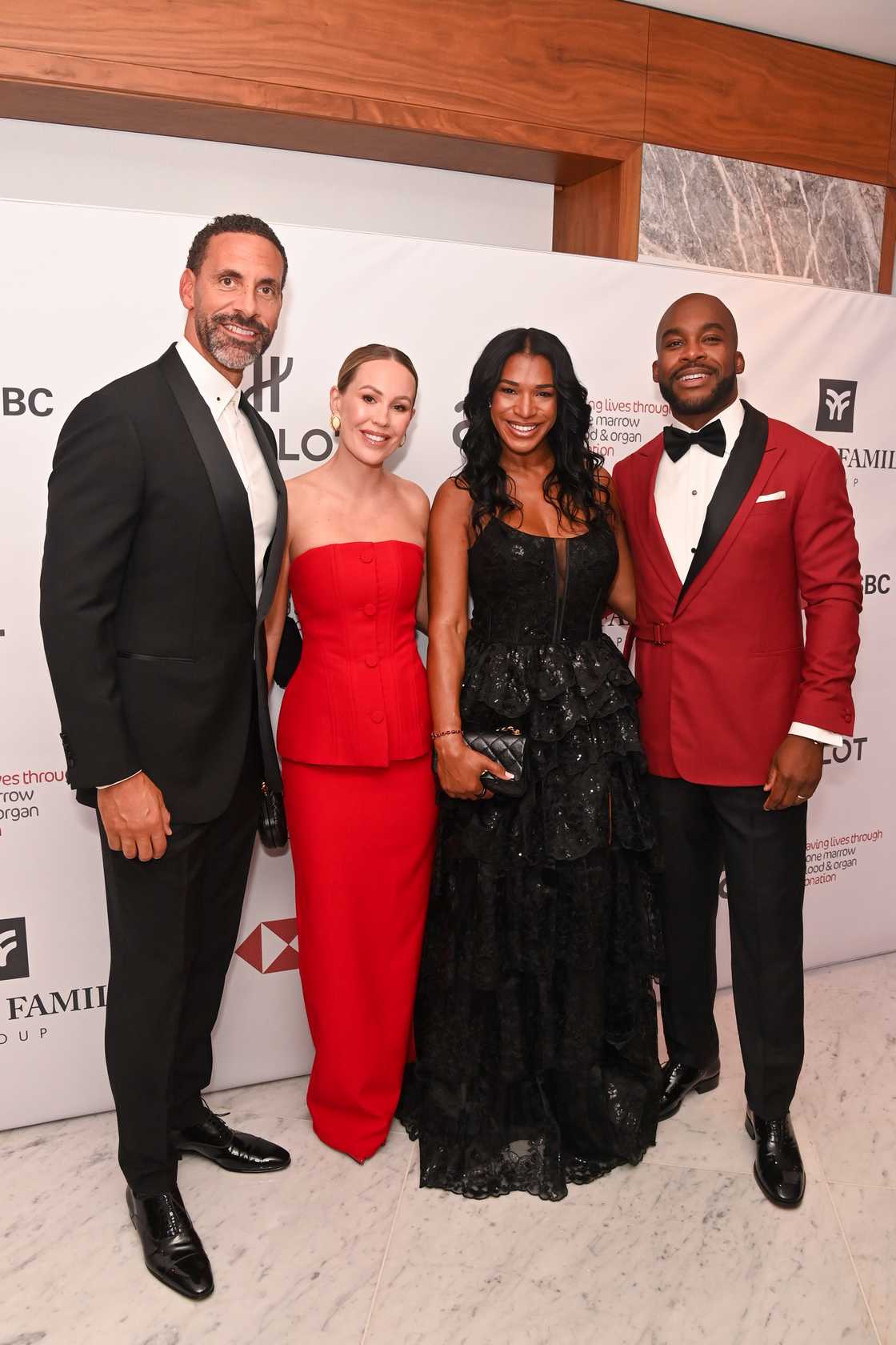 Rio Ferdinand, Kate Ferdinand, Danielle Forbes, Dean Forbes, Forbes Family Group ACLT Gala, The Royal Lancaster London Rio Ferdinand, Kate Ferdinand, Danielle Forbes, Dean Forbes, Forbes Family Group ACLT Gala, The Royal Lancaster London