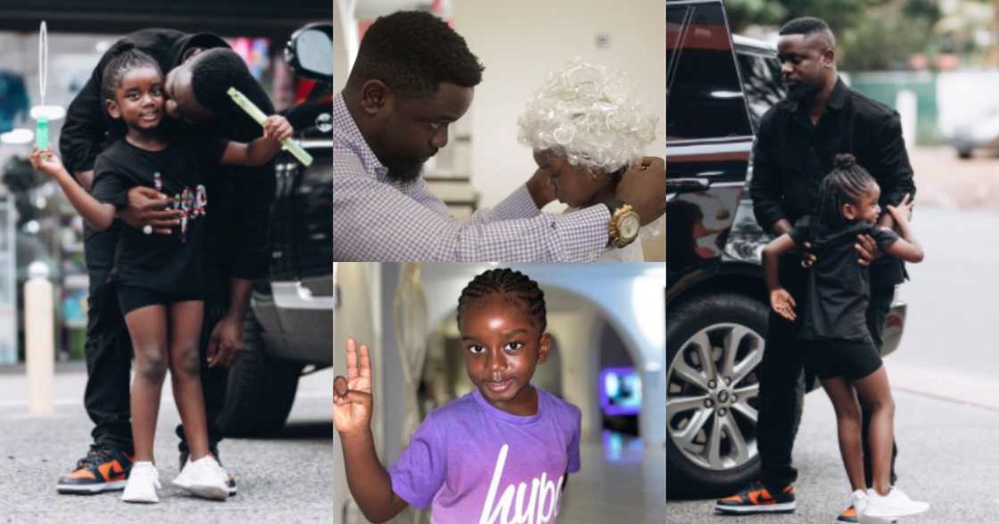 Sarkodie’s Daughter Titi Welcomes him in style Sarkodie’s Daughter Titi Welcomes him in style