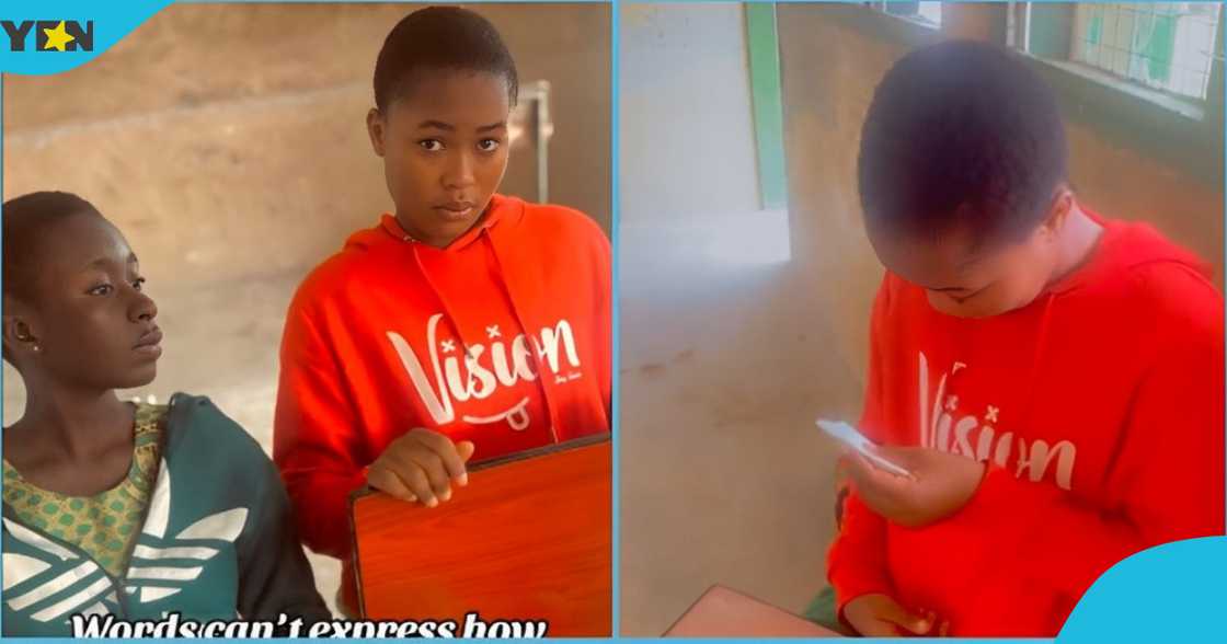 Photo of Owerriman SHS senior student and school daughter looking visibly sad after the WASSCE. Photo of Owerriman SHS senior student and school daughter looking visibly sad after the WASSCE.