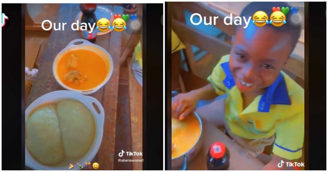 Ghanaian student eat fufu during Our Day Ghanaian student eat fufu during Our Day