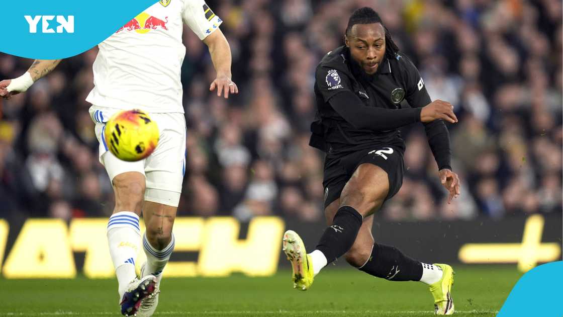 Antoine Semenyo, Arsenal, Manchester City, Semenyo vs Leeds, EPL title race, Ghanaian players, Pep Guardiola, Semenyo match-winning goal. Antoine Semenyo, Arsenal, Manchester City, Semenyo vs Leeds, EPL title race, Ghanaian players, Pep Guardiola, Semenyo match-winning goal.